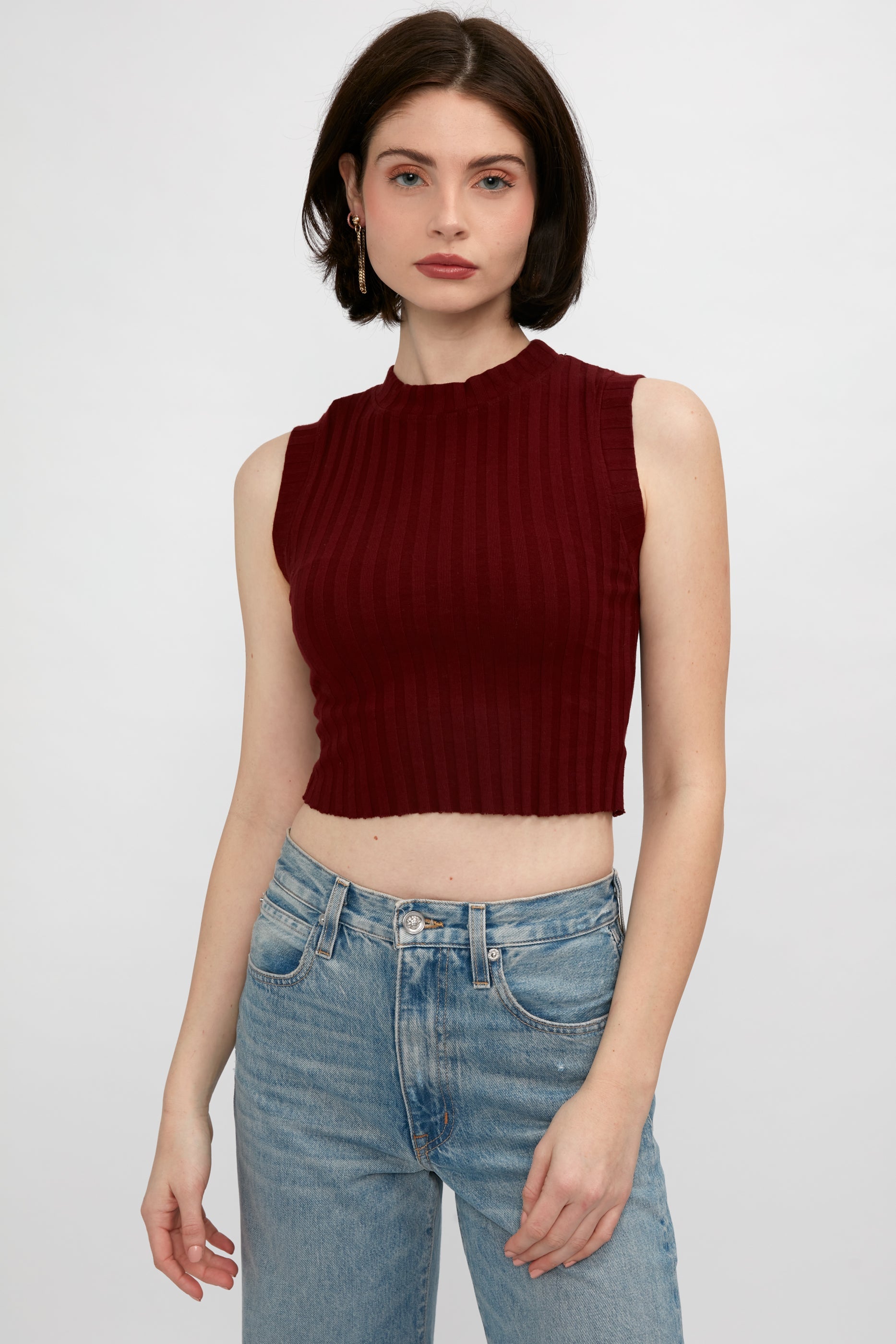 COTTON CITIZEN Capri Muscle Tank in Wine