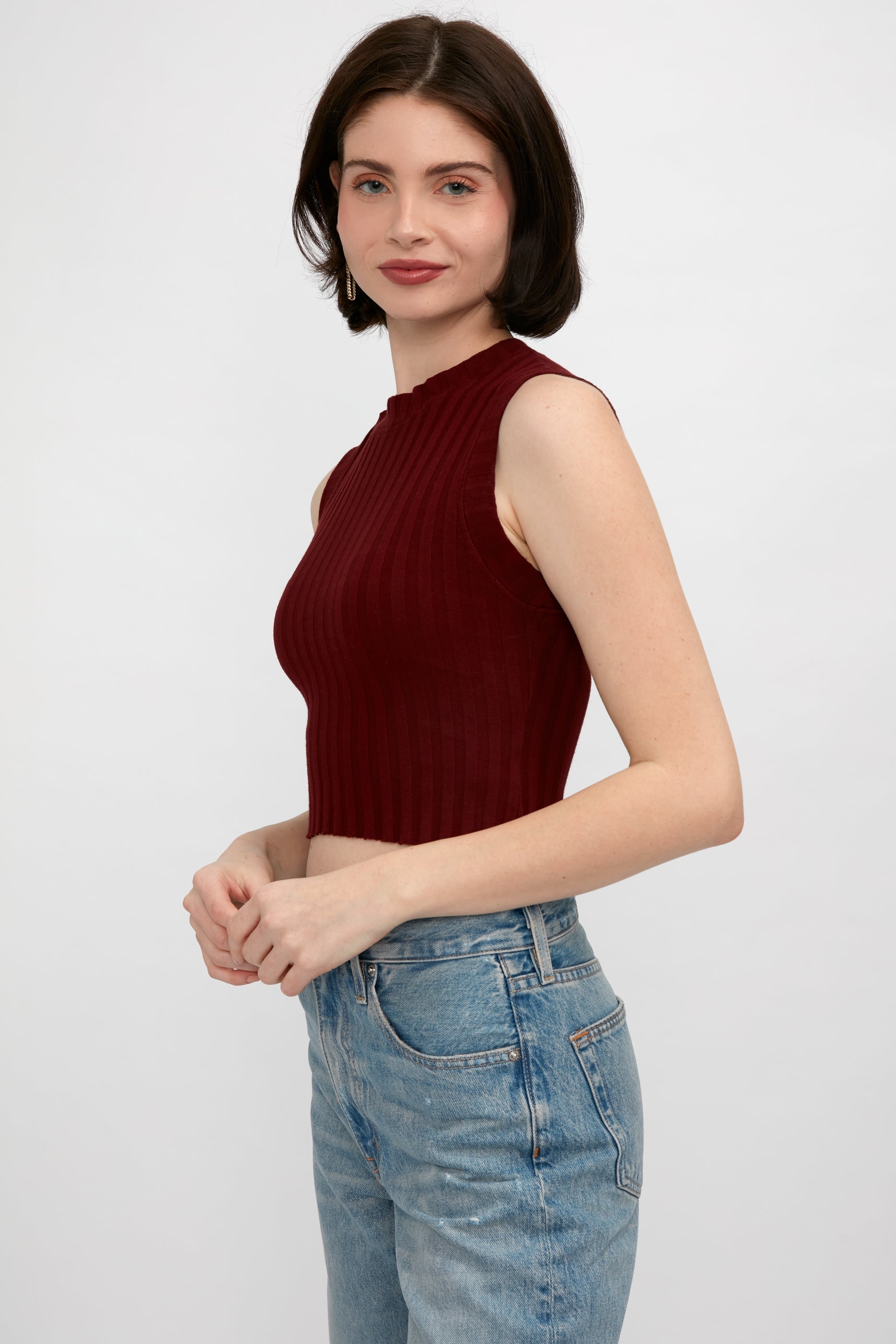 COTTON CITIZEN Capri Muscle Tank in Wine