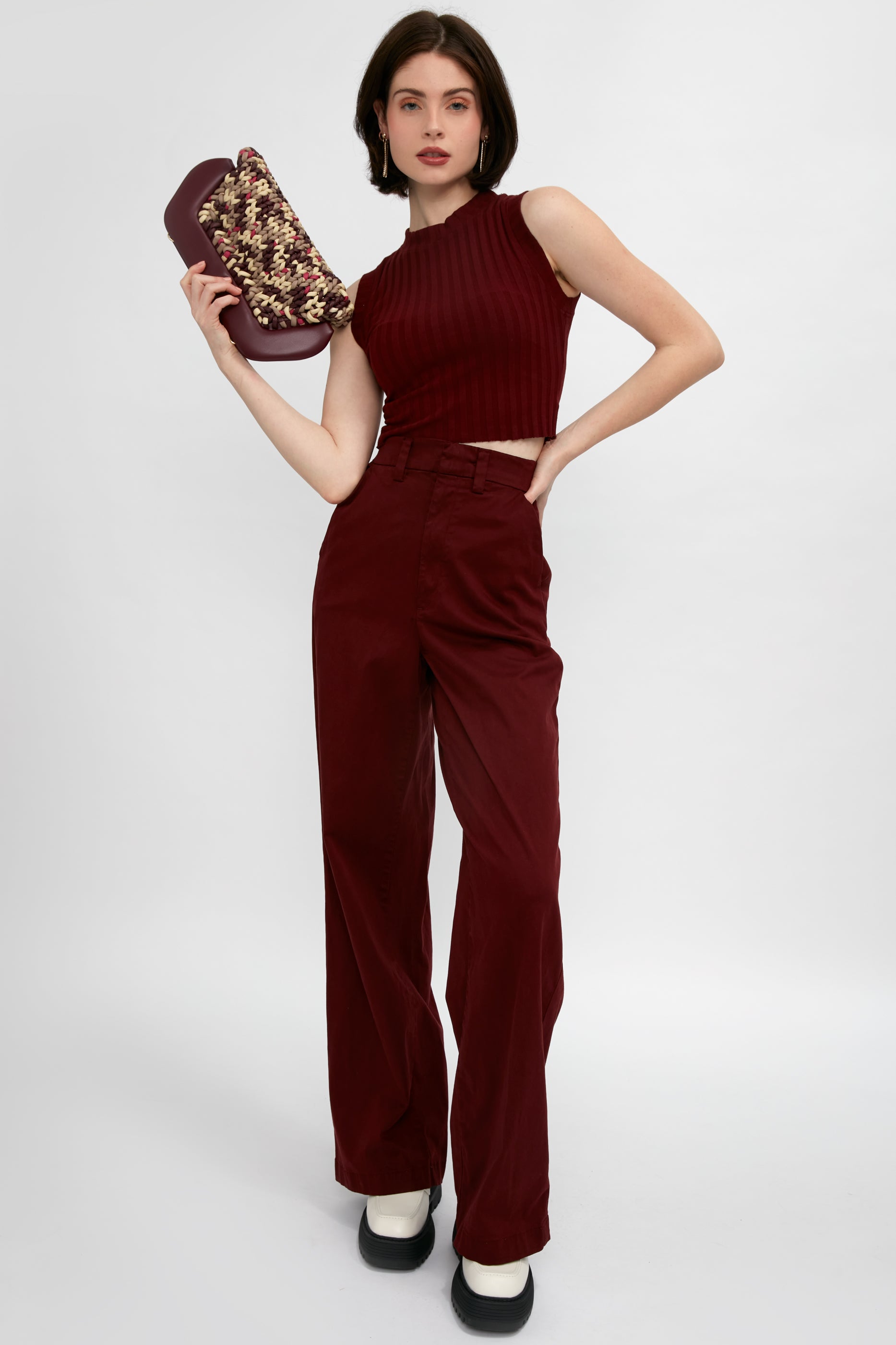COTTON CITIZEN Capri Muscle Tank in Wine