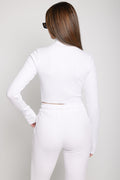 COTTON CITIZEN Ibiza Front Zip Turtleneck in White