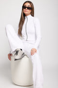 COTTON CITIZEN Ibiza Front Zip Turtleneck in White
