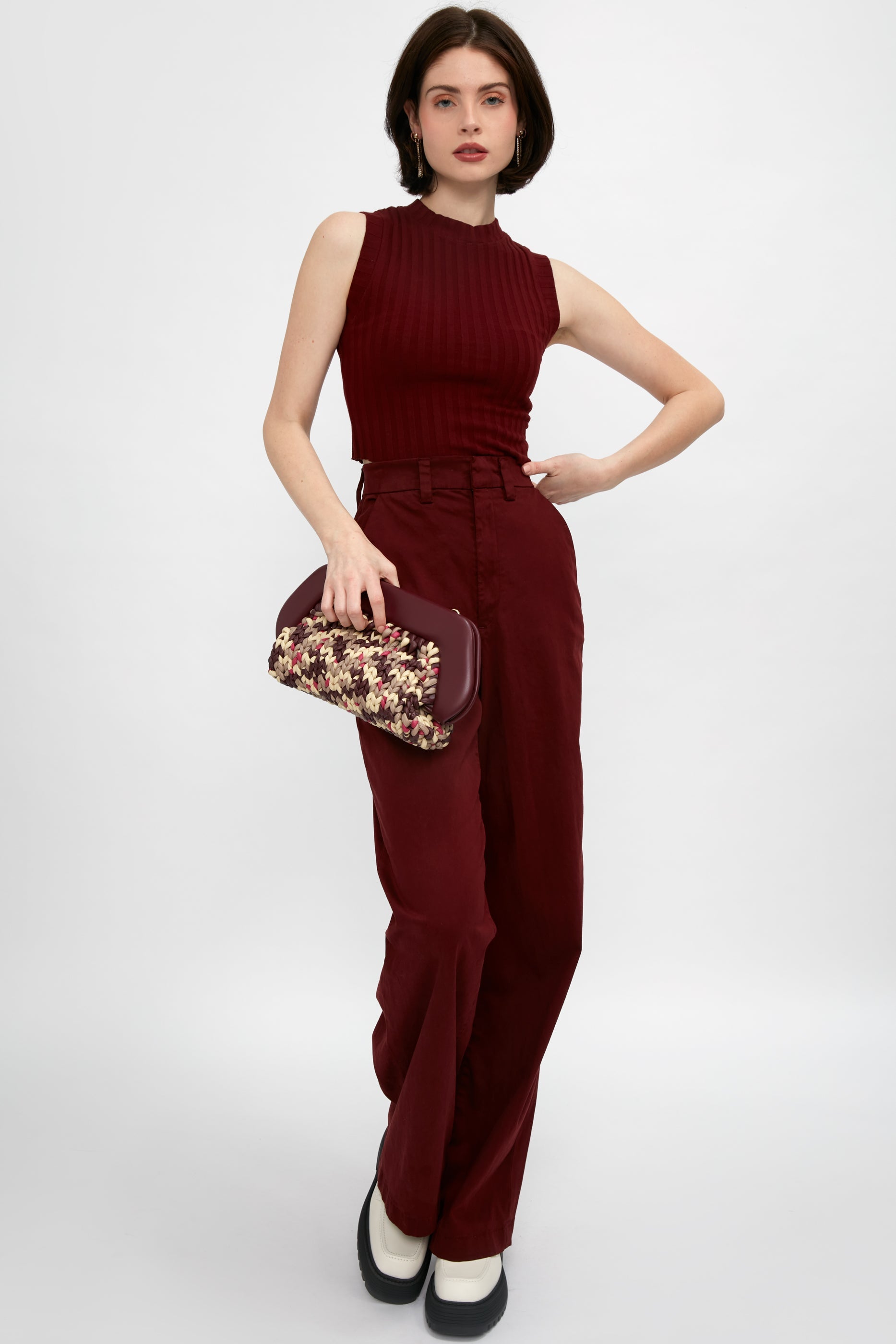 COTTON CITIZEN Capri Muscle Tank in Wine
