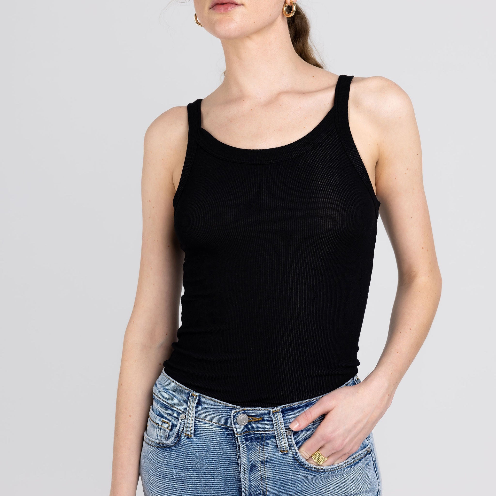 COTTON CITIZEN Verona Tank in Jet Black