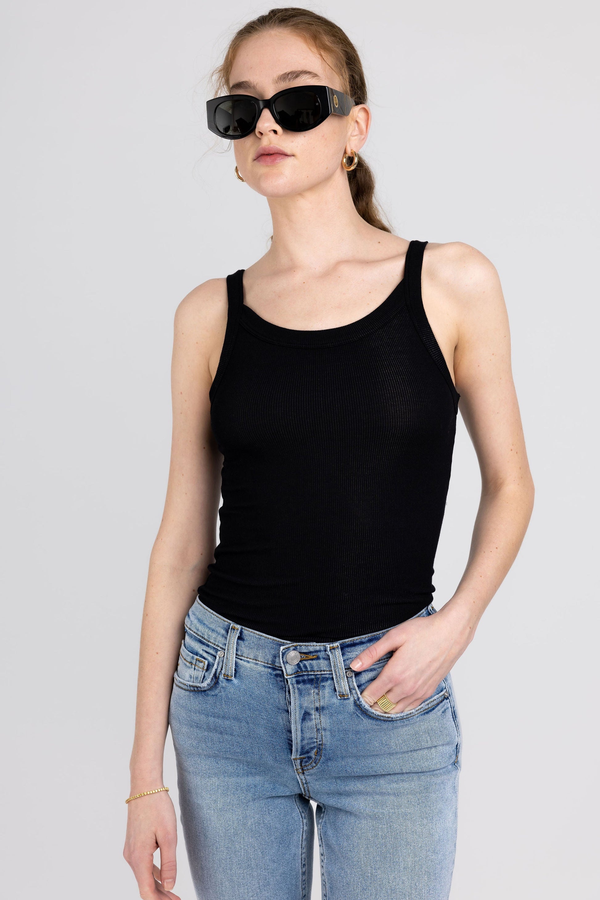 COTTON CITIZEN Verona Tank in Jet Black