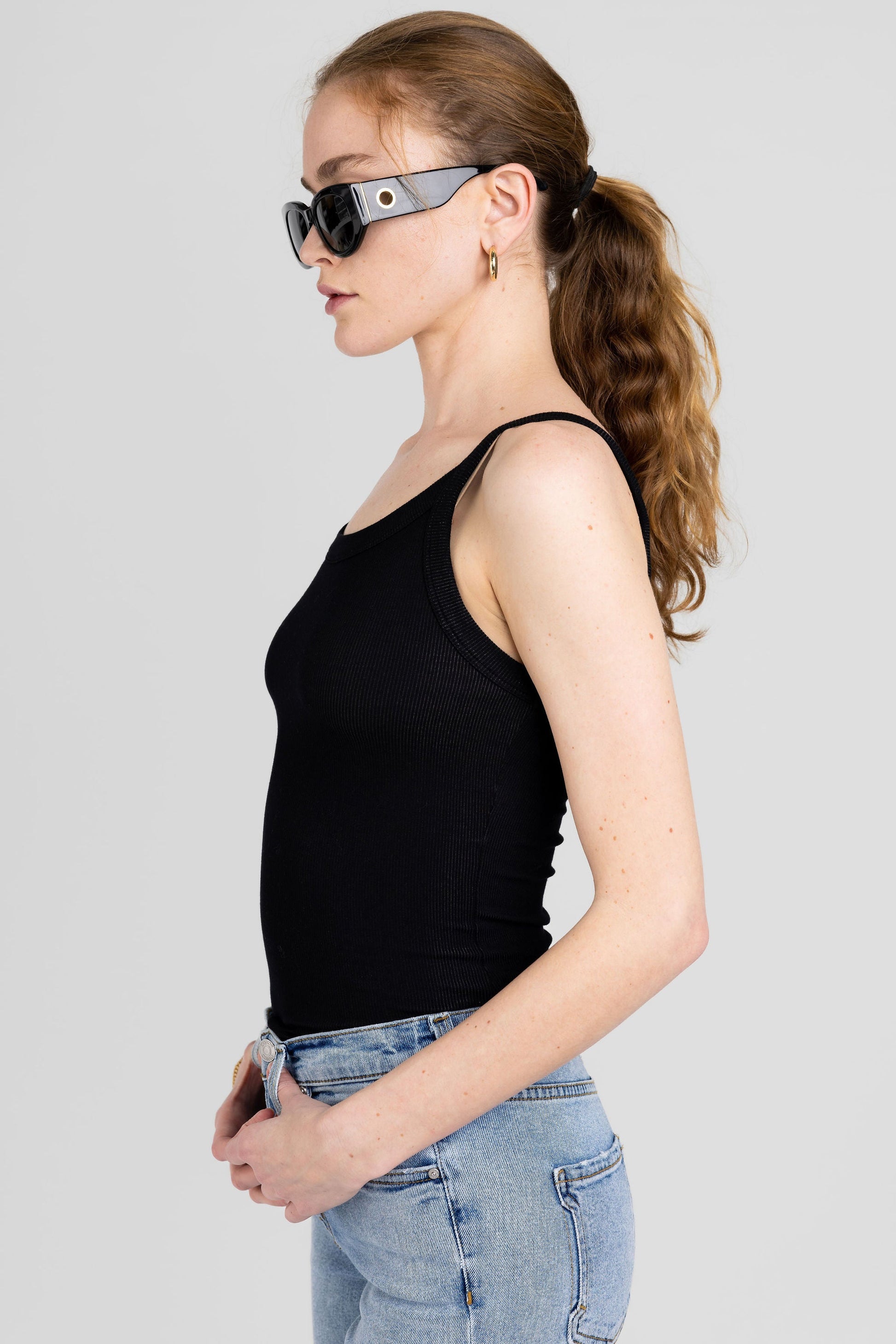 COTTON CITIZEN Verona Tank in Jet Black