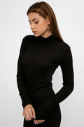 COTTON CITIZEN Verona Turtleneck in Jet Black