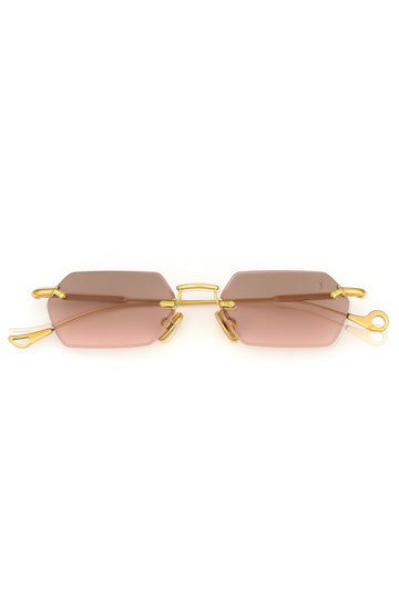 Tank Sunglasses in Gold and Rose Pink