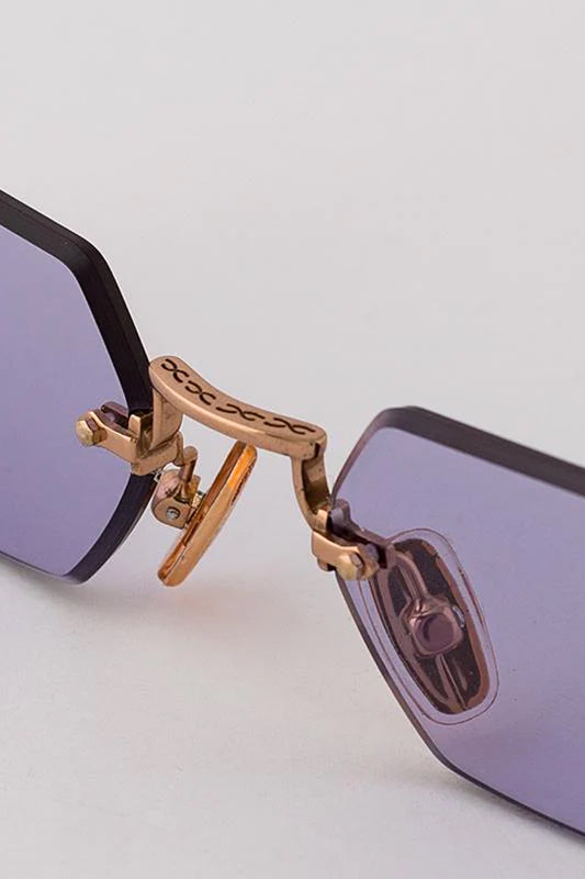 Tank Sunglasses in Rose Gold and Violet