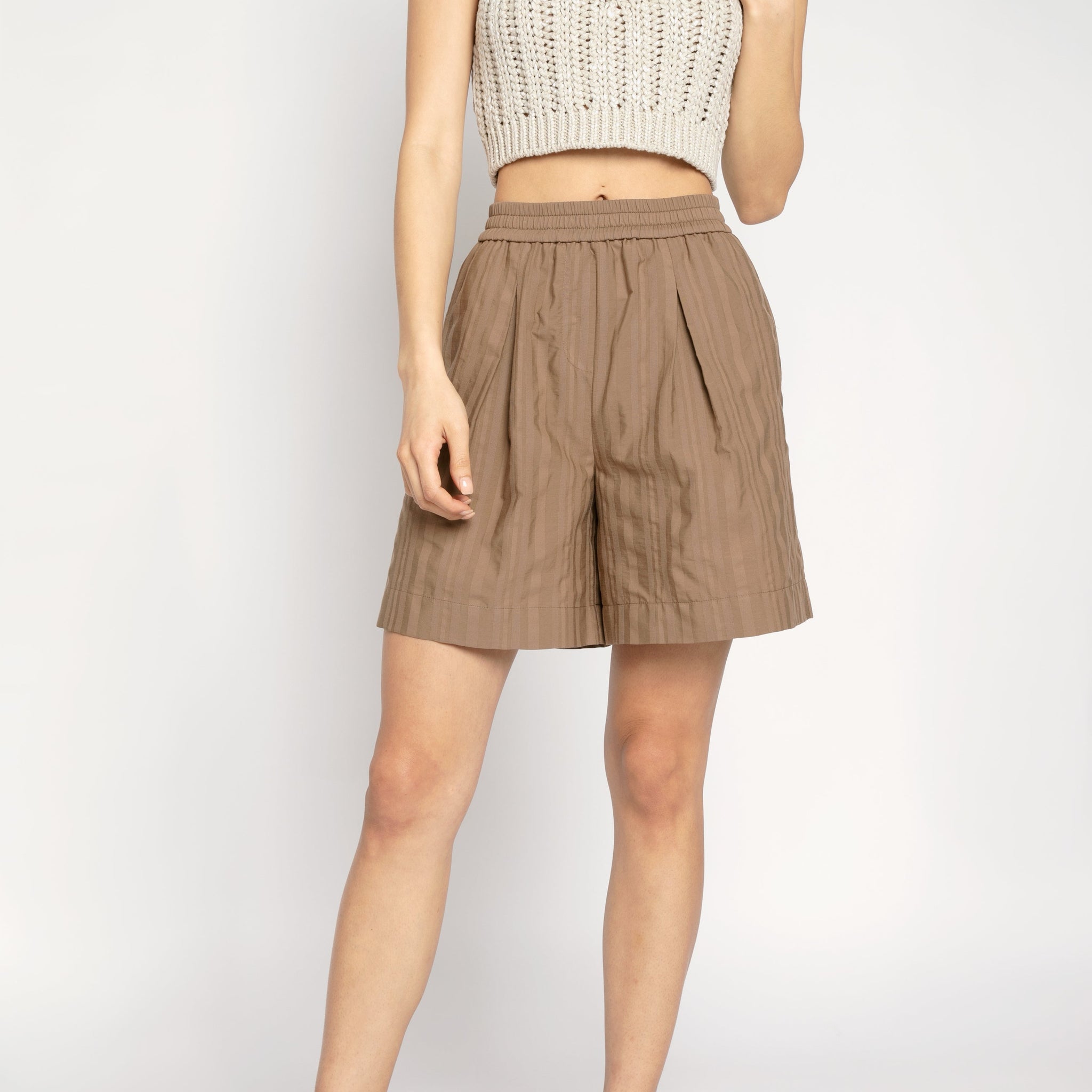 FABIANA FILIPPI Cotton Bermuda Short in Acorn