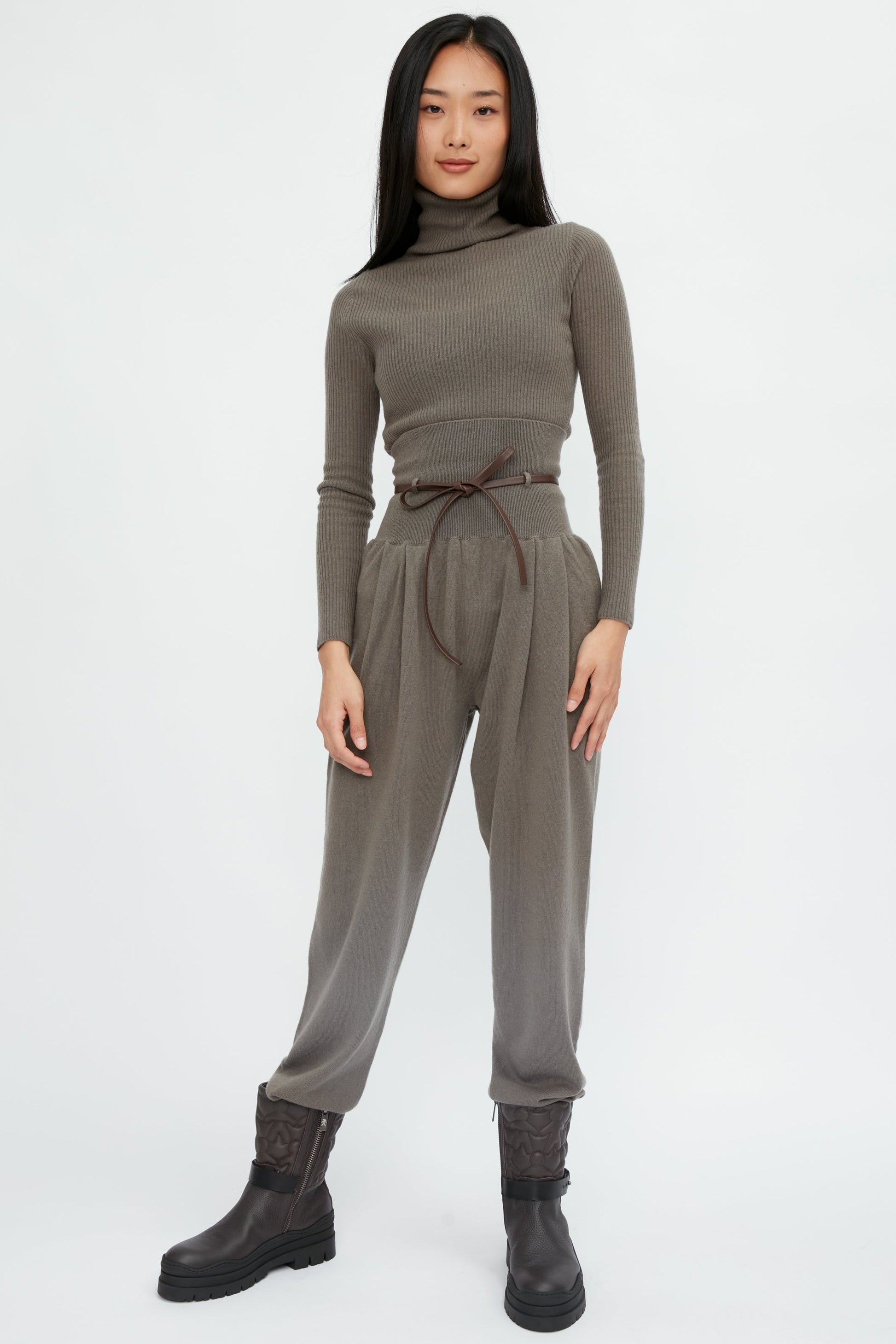 FABIANA FILIPPI High-Waist Jogger Pant in Militare