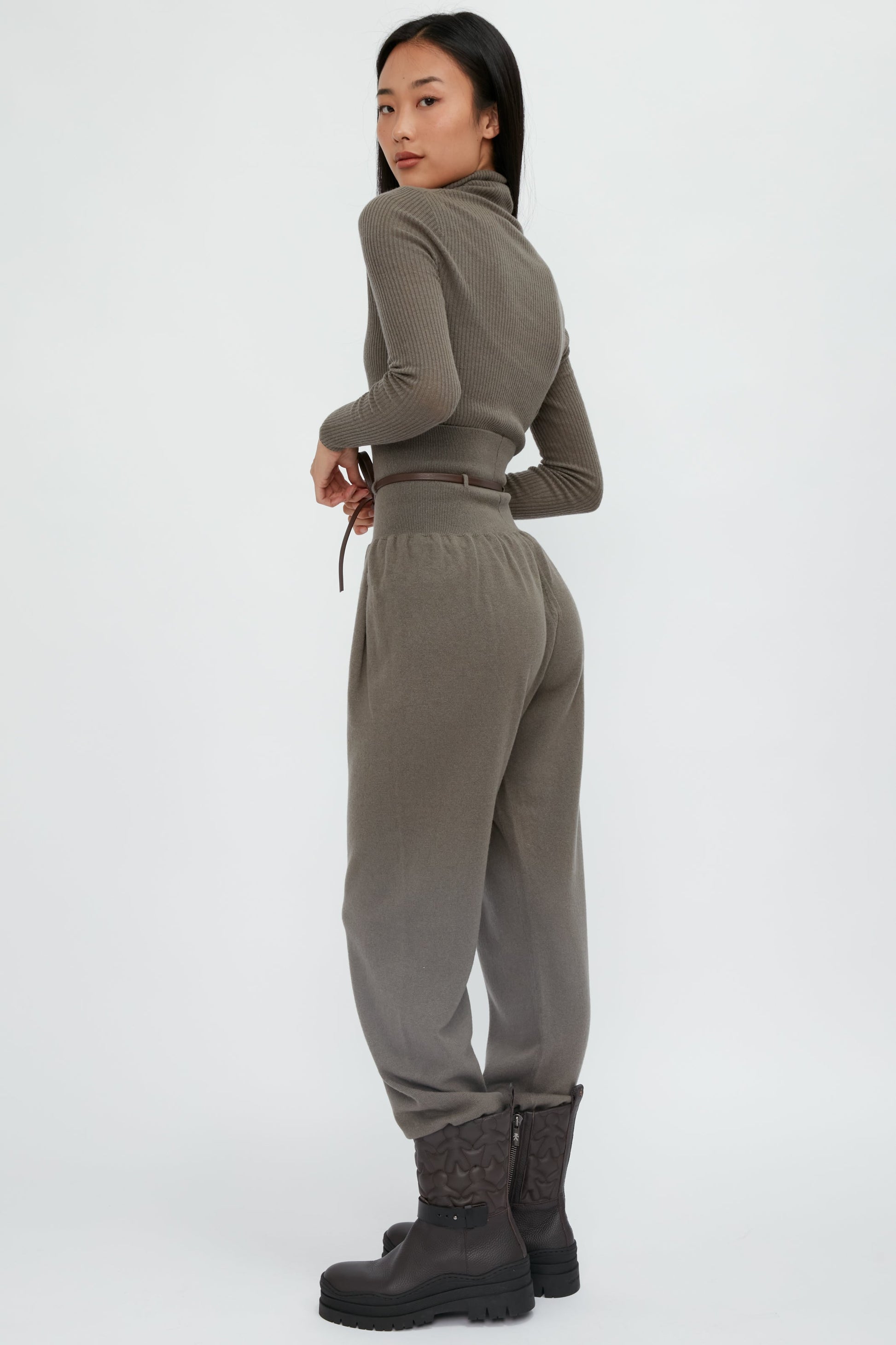 FABIANA FILIPPI High-Waist Jogger Pant in Militare