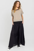 FABIANA FILIPPI Metallic Trimmed Top in Sesame