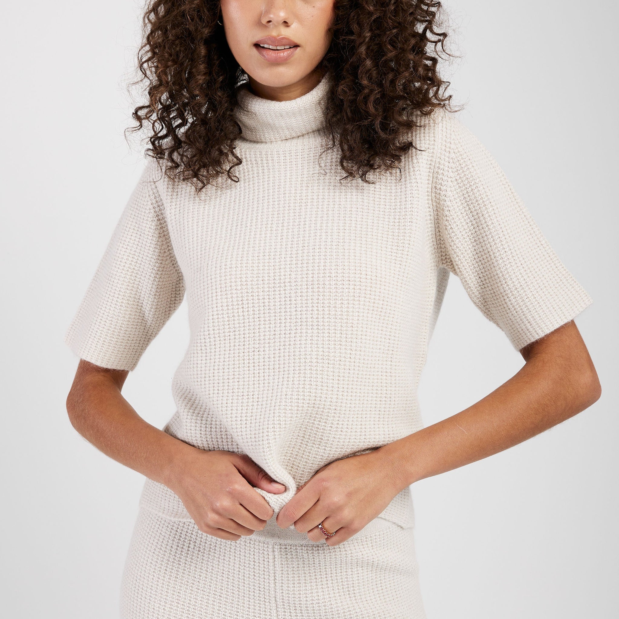 FABIANA FILIPPI Platinum and Mohair Sweater in Dune