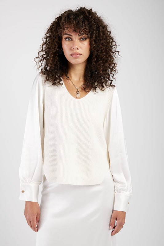FABIANA FILIPPI Platinum and Mohair Sweater in Raffia
