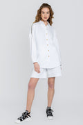 FABIANA FILIPPI Shirt-Style Sweatshirt in Bianco