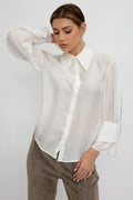 FABIANA FILIPPI Silk Gauze Shirt in Raffia