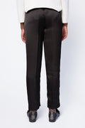 FORTE FORTE Cloquet Satin High Waist Pant in Nero