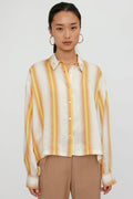FORTE FORTE Degradé Stripe Shirt with Crystals in Ambra