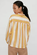 FORTE FORTE Degradé Stripe Shirt with Crystals in Ambra