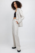 FORTE FORTE Diagonal Wide Leg Pant in Perla
