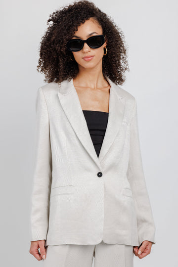 FORTE FORTE Diagonal Blazer in Perla
