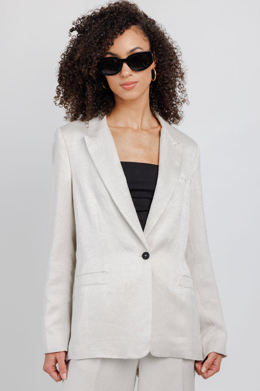 FORTE FORTE Diagonal Blazer in Perla