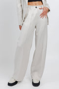 FORTE FORTE Diagonal Wide Leg Pant in Perla