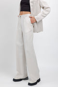 FORTE FORTE Diagonal Wide Leg Pant in Perla