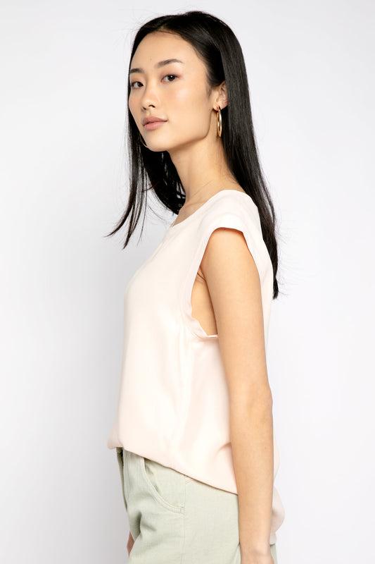 FORTE FORTE Georgette Viscose Tank Top in Cream