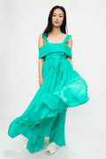 FORTE FORTE Habotai Silk Dress in Seafoam