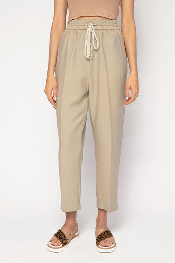 FORTE FORTE Sand-Washed Drawstring Pants in Khaki