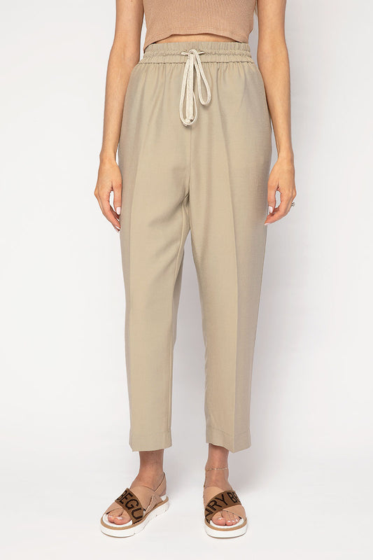 FORTE FORTE Sand-Washed Drawstring Pants in Khaki
