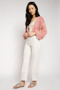 FORTE FORTE Short Crochet Cardigan in Orange Multi