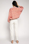 FORTE FORTE Short Crochet Cardigan in Orange Multi