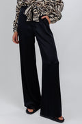 FORTE FORTE Stretch Silk Pant in Noir