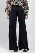 FORTE FORTE Stretch Silk Pant in Noir