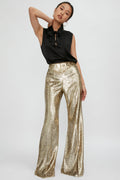 FORTE FORTE Encanto Lurex Velvet Flare Pant in Sol