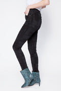 FRAME Le High Skinny Laser Patchwork in Noir Multi