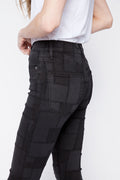 FRAME Le High Skinny Laser Patchwork in Noir Multi