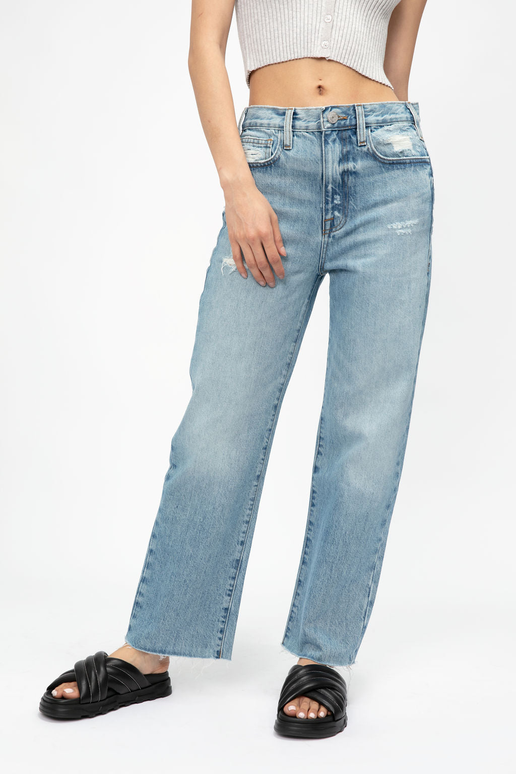 FRAME Le Jane Crop Jean in Baines Rips