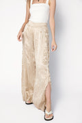 FRAME PJ Slit Pant in Pebble