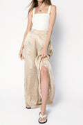 FRAME PJ Slit Pant in Pebble