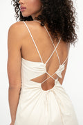 FRAME Tie Back Mini Dress in Flax