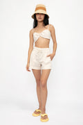 FRAME Twist Bra Top in Flax