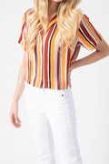 FRAME Mini Short Sleeve Shirt in Sunrise Multi