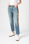 FRAME Le High Straight Leather Tux in Desmond