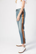 FRAME Le High Straight Leather Tux in Desmond