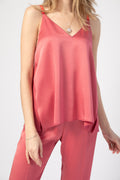 FORTE FORTE Envers Satin Crepe Top in Hibiscus