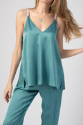 FORTE FORTE Envers Satin Crepe Top in Topazio