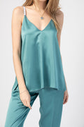 FORTE FORTE Envers Satin Crepe Top in Topazio